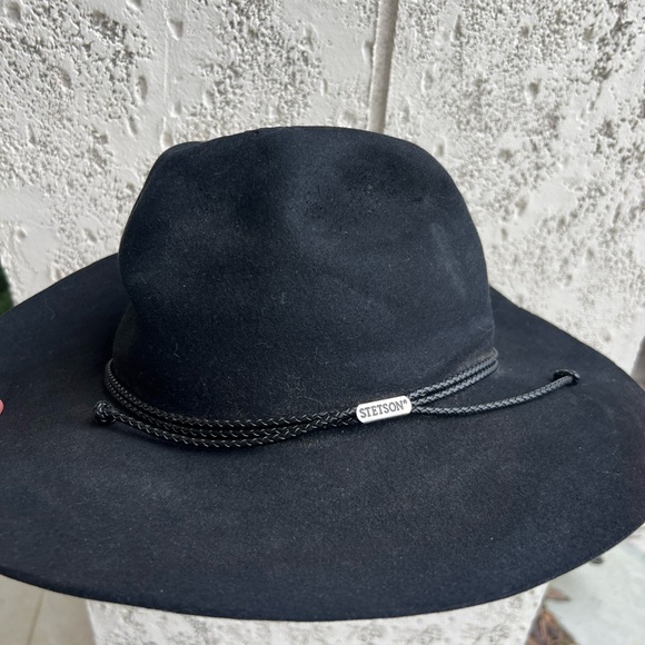 Stetson Black Wide Brim Hat XXXX Beavor Vintage 7 1/2 - Picture 1 of 16